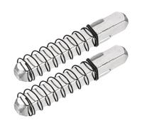 sourcing map 2Pcs Door Knob Spindle, 65mm Spare Door Handle Spindle Bar with Limit Spring, Vintage Straight Knob Replacement Parts for Mechanical Locks, Silver Tone
