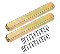 sourcing map 2Pcs Door Knob Spindle, 65mm Spare Door Handle Spindle Bar with Spring, Vintage Straight Knob Replacement Parts for Mechanical Locks, Gold Tone