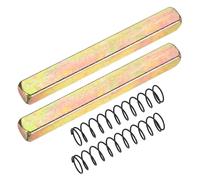 sourcing map 2Pcs Door Knob Spindle, 70mm Spare Door Handle Spindle Bar with Spring, Vintage Straight Knob Replacement Parts for Mechanical Locks, Gold Tone