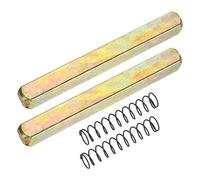sourcing map 2Pcs Door Knob Spindle, 75mm Spare Door Handle Spindle Bar with Spring, Vintage Straight Knob Replacement Parts for Mechanical Locks, Gold Tone