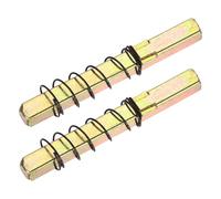 sourcing map 2Pcs Door Knob Spindle, 80mm Spare Door Handle Spindle Bar with Limit Spring, Vintage Straight Spindle Replacement Parts for Mechanical Locks (Gold Tone, 25mm)