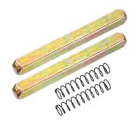 sourcing map 2Pcs Door Knob Spindle, 80mm Spare Door Handle Spindle Bar with Spring, Vintage Straight Knob Replacement Parts for Mechanical Locks, Gold Tone