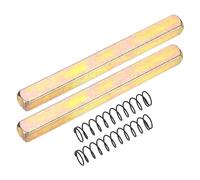 sourcing map 2Pcs Door Knob Spindle, 85mm Spare Door Handle Spindle Bar with Spring, Vintage Straight Knob Replacement Parts for Mechanical Locks, Gold Tone