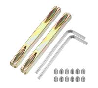 sourcing map 2Pcs Door Knob Spindle, 90mm Long Spare Door Handle Spindle Bar with Hex Screws & Wrench, Square Doors Handles Lock Replacement for Furniture Assembly, DIY Projects, Gold