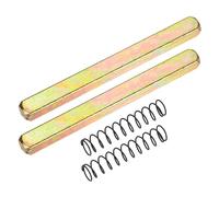 sourcing map 2Pcs Door Knob Spindle, 90mm Spare Door Handle Spindle Bar with Spring, Vintage Straight Knob Replacement Parts for Mechanical Locks, Gold Tone
