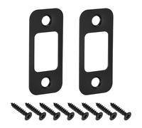 sourcing map 2Pcs Door Strike Plate, 57mm x 25.5mm Stainless Steel Latch Deadbolt Replacement Lock Strike Plate for Door Frame Door Jamb Reinforcement, Black