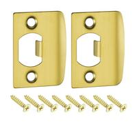 sourcing map 2Pcs Door Strike Plate, 57mm x 45mm Stainless Steel Latch Deadbolt Replacement Lock Strike Plate for Door Frame Door Jamb Reinforcement, Gold