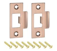 sourcing map 2Pcs Door Strike Plate, 70mm x 40.3mm Stainless Steel Latch Deadbolt Replacement Lock Strike Plate for Door Frame Door Jamb Reinforcement, Red Bronze
