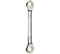 sourcing map 2pcs Double Box End Ratcheting Wrench Spanner, 16X18mm 72 Teeth 12 Point Cr-V Metric Ratchet Wrench Gear Spanner Tool for Repair Assembly