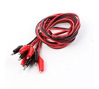 sourcing map 2Pcs Double End Alligator Clips Test Lead Jumper Wire 1.5m 2 Color