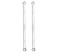 sourcing map 2pcs Double End Box Wrench 8 x 10 mm Metric 12 Point 0 Degree Offset Extra Long Double End Box Ratcheting Wrench CR-V Polished Long Spanner Tools for Repairs