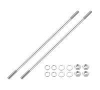 sourcing map 2pcs Double Ended Stud Screws, M8x240mm 304 Stainless Steel Dual Threaded Rod Bolts with Nuts and Flat & Lock Washers Double End Threaded Stud Screw Bolt for House Maintenance