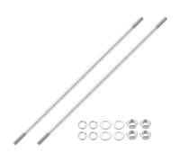 sourcing map 2pcs Double Ended Stud Screws, M8x350mm 304 Stainless Steel Dual Threaded Rod Bolts with Nuts and Flat & Lock Washers Double End Threaded Stud Screw Bolt for House Maintenance