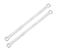 sourcing map 2pcs Double Head Box End Wrench 8 x 10mm 45# Steel Nickel Plating 0 Degree Offset Extra Long Box End Spanner Hand Tool with 12 Tooth for Automotive Repair Maintenance Mechanical