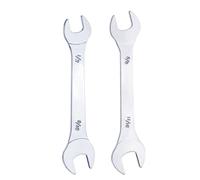 sourcing map 2pcs Double Open End Thin Wrench Set 1/2" 9/16" 5/8" 11/16" SAE Super Thin Small Flat Head Wrench Mirror Polished Open Ended Spanner for Automotive Repair Furniture Assembly