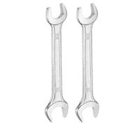 sourcing map 2pcs Double Open End Wrench 12mm x 14mm Metric 15 Degree Offset Angle Small Flat Head Wrench Galvanizing Open Ended Spanner for Automotive Repair Furniture Assembly