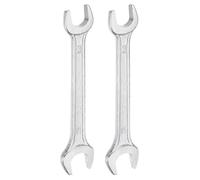 sourcing map 2pcs Double Open End Wrench 13mm x 14mm Metric 15 Degree Offset Angle Small Flat Head Wrench Galvanizing Open Ended Spanner for Automotive Repair Furniture Assembly