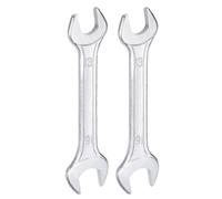 sourcing map 2pcs Double Open End Wrench 13mm x 16mm Metric 15 Degree Offset Angle Small Flat Head Wrench Galvanizing Open Ended Spanner for Automotive Repair Furniture Assembly
