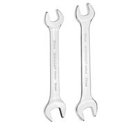 sourcing map 2pcs Double Open End Wrench 17mm x 19mm/18mm x 21mm Metric 15 Degree Offset Angle Small Flat Head Wrench Mirror Polished Open Ended Spanner for Automotive Repair Furniture Assembly