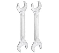 sourcing map 2pcs Double Open End Wrench 17mm x 19mm Metric 15 Degree Offset Angle Small Flat Head Wrench Galvanizing Open Ended Spanner for Automotive Repair Furniture Assembly