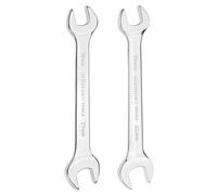 sourcing map 2pcs Double Open End Wrench 18mm x 21mm/19mm x 22mm Metric 15 Degree Offset Angle Small Flat Head Wrench Mirror Polished Open Ended Spanner for Automotive Repair Furniture Assembly