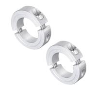 sourcing map 2pcs Double Split Clamp-On Shaft Collar for 1-1/8" Shaft, Two-Piece Clamping Collar, 1-7/8" OD, 1/2" Thickness, Aluminum Alloy Set Screw Split Collar Clamp