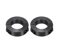 sourcing map 2Pcs Double Split Shaft Collar, 1" Bore One Piece Clamping Collar 1-3/4" OD 1/2" Thickness Black Oxide Lock Collar Clamp with Set Screws (1045 Steel)