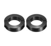 sourcing map 2Pcs Double Split Shaft Collar, 45mm Bore One Piece Clamping Collar 73mm OD 19mm Thickness Black Oxide Lock Collar Clamp with Set Screws (1045 Steel)