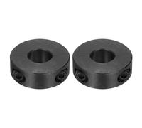 sourcing map 2pcs Double Split Shaft Collars 14mm Bore, Two-Piece Clamping Collar 35mm OD 12mm Thickness Carbon Steel Lock Collar Clamp with Set Screws (Black Oxide)