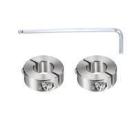 sourcing map 2Pcs Double Split Shaft Collars, 16mm Bore 304 Stainless Steel One-Piece Clamping Collar 34mm OD 13mm Thick Locking Clamp with Set Screw for Industry Machine Tools, Silver