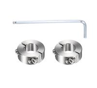 sourcing map 2Pcs Double Split Shaft Collars, 18mm Bore 304 Stainless Steel One-Piece Clamping Collar 36mm OD 13mm Thick Locking Clamp with Set Screw for Industry Machine Tools, Silver