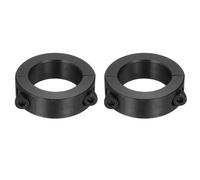 sourcing map 2pcs Double Split Shaft Collars 25mm Bore, Two-Piece Clamping Collar 38mm OD 12mm Thickness Carbon Steel Lock Collar Clamp with Set Screws (Black Oxide)