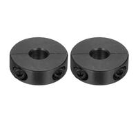 sourcing map 2pcs Double Split Shaft Collars 8mm Bore, Two-Piece Clamping Collar 25mm OD 8mm Thickness Carbon Steel Lock Collar Clamp with Set Screws (Black Oxide)