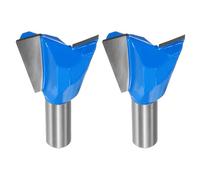 sourcing map 2pcs Dovetail Router Bit 1-1/2" Diameter 1/2" Shank Tungsten Carbide 14 Degree Dovetail Joint Drill Bit for Box Drawer Cabinet Joints Fine Woodworking