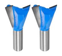sourcing map 2pcs Dovetail Router Bit 1-1/4" Diameter 1/2" Shank Tungsten Carbide 14 Degree Dovetail Joint Drill Bit for Box Drawer Cabinet Joints Fine Woodworking