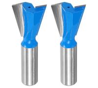 sourcing map 2pcs Dovetail Router Bit 1" Diameter 1/2" Shank Tungsten Carbide 14 Degree Dovetail Joint Drill Bit for Box Drawer Cabinet Joints Fine Woodworking