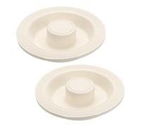 sourcing map 2Pcs Drain Stoppers, Rubber Bathtub Stopper Sink Plugs Caps with Hanging Ring for Bathtub Kitchen Bathroom (White - 3" to 4-1/8")