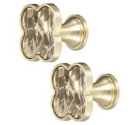 sourcing map 2Pcs Drawer Knobs, Zinc Alloy Decorative Four-Leaf Pull Handles with Screws for Furniture Dresser Wardrobe Cupboard, Brown