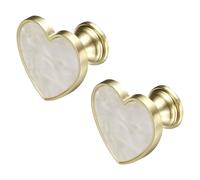 sourcing map 2Pcs Drawer Knobs, Zinc Alloy Decorative Heart-Shaped Pull Handles with Screws for Furniture Dresser Wardrobe Cupboard, White