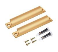 sourcing map 2Pcs Drawer Pulls Handles, 4.7inch Aluminum Alloy Window Sash Lift Handle Finger Pulls with Mounted Screw Glue for Sliding Window Kitchen Closet Drawer, Gold