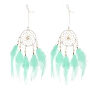 sourcing map 2pcs Dream Catchers with Crystal Beads Wall Decor for Decoration, Green