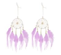 sourcing map 2pcs Dream Catchers with Crystal Beads Wall Decor for Decoration, Light Purple