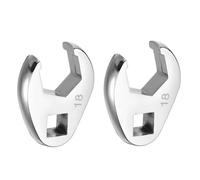 sourcing map 2pcs Drive Crowfoot Wrench 3/8" Drive 18mm Metric Fractional Crowfoot Flare Nut Wrench 40Cr Chrome Plated Open End Crowfoot Wrench for Mechanics Automotive Repair Work