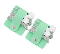 sourcing map 2pcs Earbuds Holder Case, Earphone Wrap Headphone Case Cord Manager Cable Organizer Winder, Green