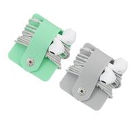 sourcing map 2pcs Earbuds Holder Case, Earphone Wrap Headphone Case Cord Manager Cable Organizer Winder, Green, Grey