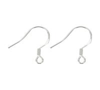 sourcing map 2Pcs Earring Hook, S925 Sterling Silver Ear Wires Fish Hooks with Flat Letter (Wire 0.6mm/22 Gauge) for Jewelry Making DIY Ear Post Supplies, Plain Silver Color