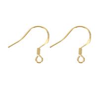 sourcing map 2Pcs Earring Hook, S925 Sterling Silver Ear Wires Fish Hooks with Flat Letter (Wire 0.6mm/22 Gauge) for Jewelry Making DIY Ear Post Supplies, Champagne Gold