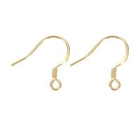 sourcing map 2Pcs Earring Hook, S925 Sterling Silver Ear Wires Fish Hooks with Flat Letter (Wire 0.7mm/21 Gauge) for Jewelry Making DIY Ear Post Supplies, Champagne Gold