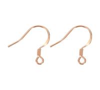 sourcing map 2Pcs Earring Hook, S925 Sterling Silver Ear Wires Fish Hooks with Flat Letter (Wire 0.7mm/21 Gauge) for Jewelry Making DIY Ear Post Supplies, Rose Gold