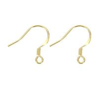 sourcing map 2Pcs Earring Hook, S925 Sterling Silver Ear Wires Fish Hooks with Flat Letter (Wire 0.7mm/21 Gauge) for Jewelry Making DIY Ear Post Supplies, Gold